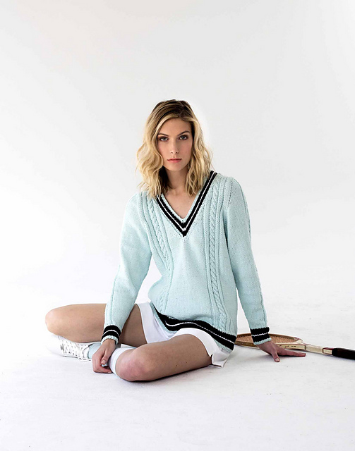 #02 V-Neck Cabled Pullover