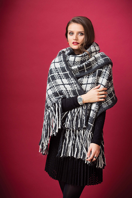 #18 Plaid Fringed Wrap