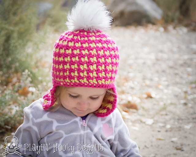 Houndstooth Beanie (Reversible) - Kids