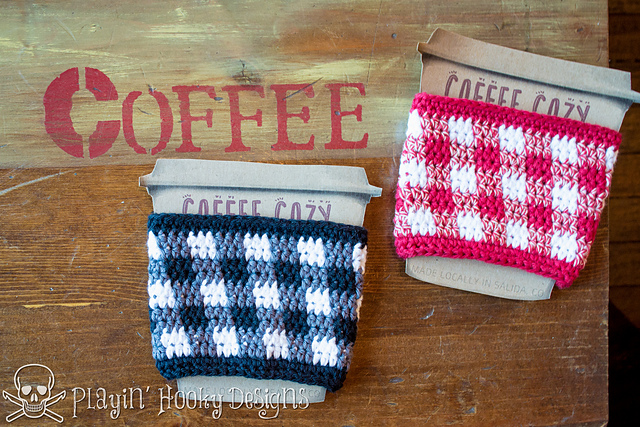 Gingham Coffee Cozy