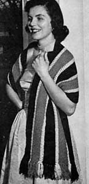 Long Striped Stole #377