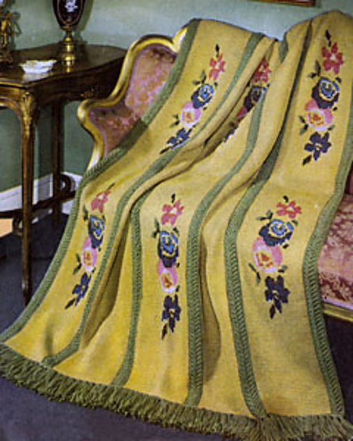 Roses in Bloom Afghan #6137
