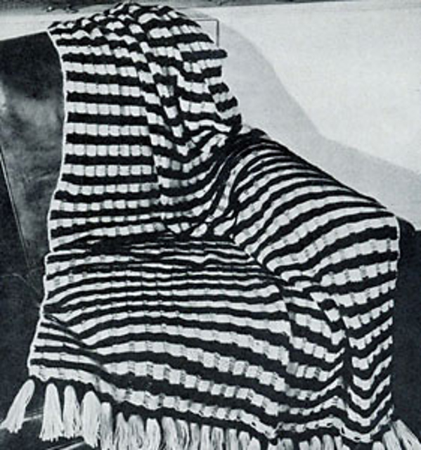 Two-Tone Slip-Stitch Afghan #5207
