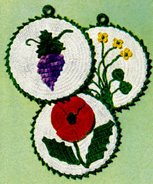 Flower and Grape Potholder