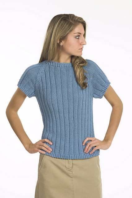 Short Sleeve Ribbed Pullover