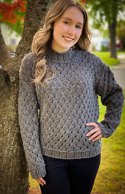 3477 Swiss Cheese Boxy Pullover