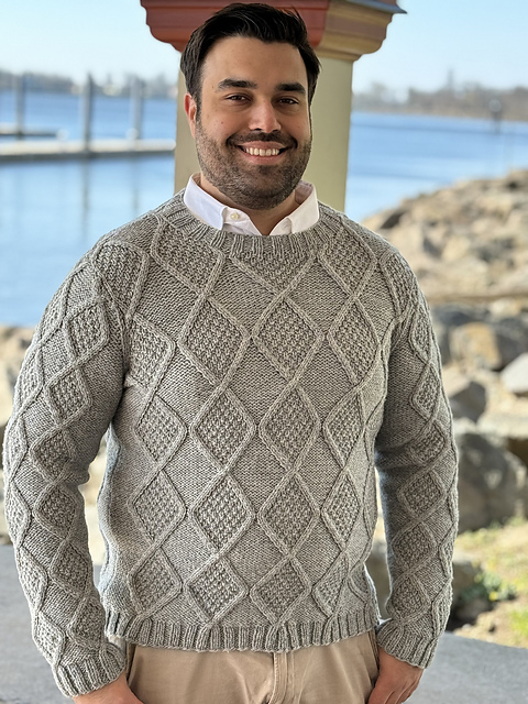 3491 Moss Diamonds Pullover