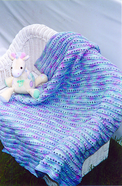 Eyelet and Garter Baby Afghan