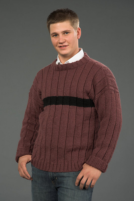Man's 2-Color Ribbed Pullover