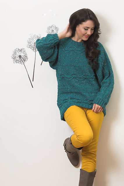 Woman’s Sideways Cabled Pullover