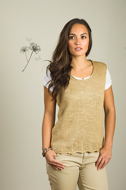 2687 Lace Border Tank Top