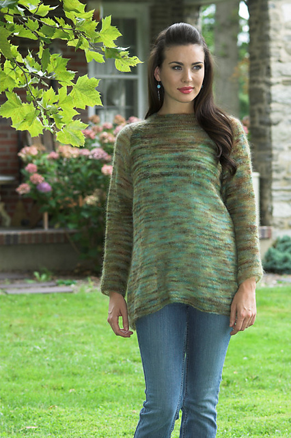 Raglan Garter Panel Pullover
