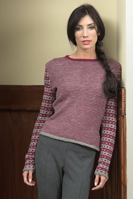 2711 Ladies Single Row Stripe Pullover