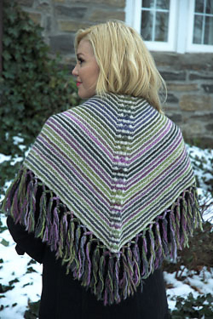 2703 Cable and Garter Shawl