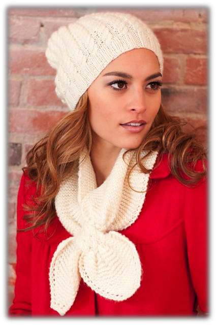 2745 Cable Hat and Keyhole Scarf