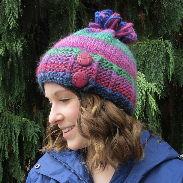 F569 Slip Stitch Button Hat