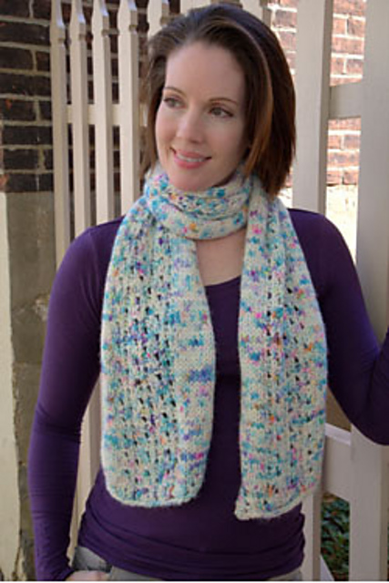 2826 Eyelet Moss Stitch Scarf