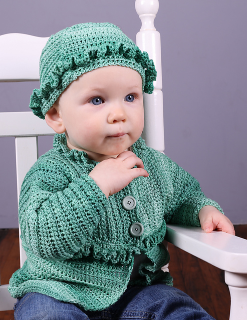 3088 Baby Cardigan and Hat