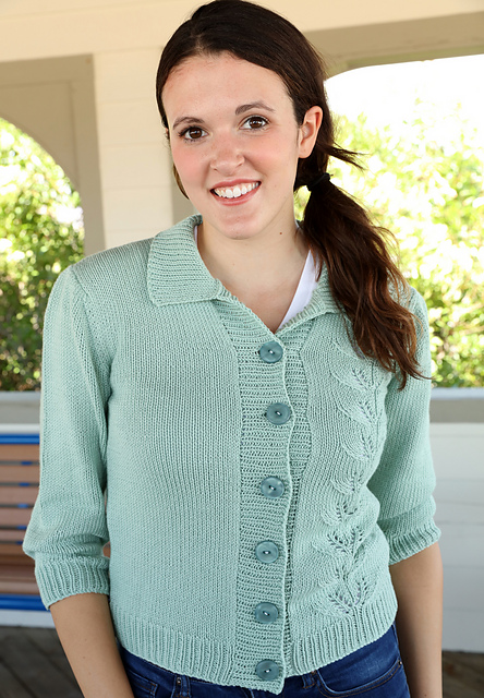 3071 Women's Leaf Lace Cardi