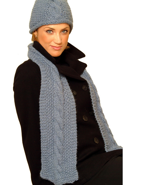 IN93 Cabled Hat and Scarf Set