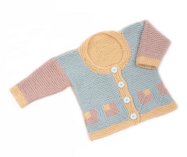 1564 Mitered Baby Cardigan