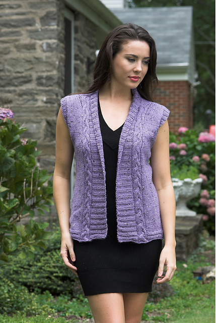 2663 Cable Vest Cardigan