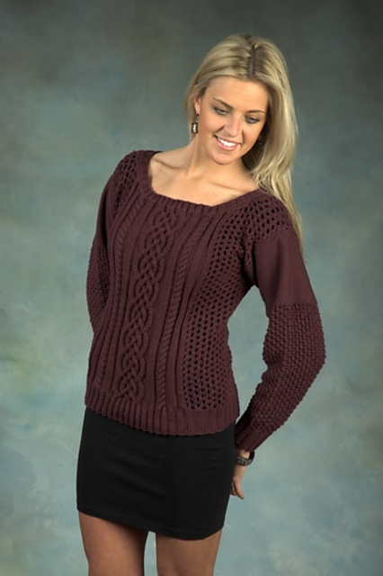 2365 Cables & Lace Pullover
