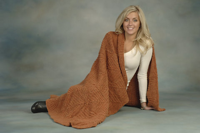 Mitered Afghan With Boucle Merino Superwash