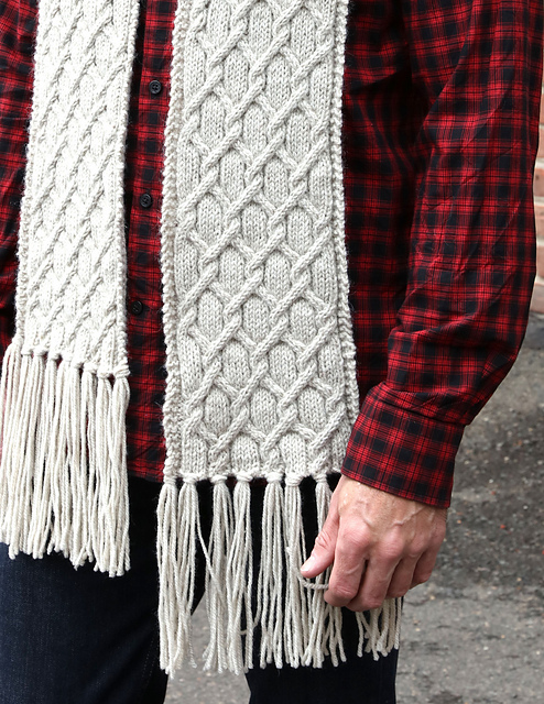 3093 Cabled Hat and Scarf
