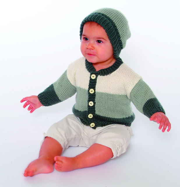 P553 Baby Cardigan & Hat Set