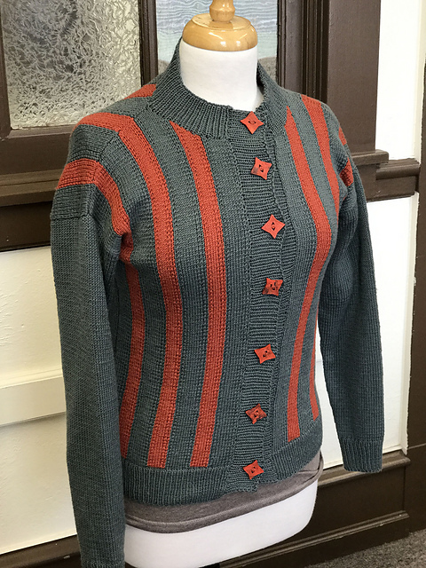 3142 Women's Stripe Cardigan