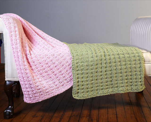 Ravelry F853 Textured Baby Blanket pattern by Plymouth Yarn Design Studio