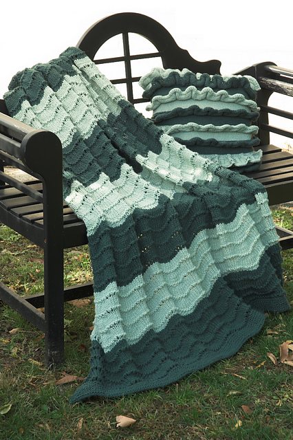 Ruffle Pillow & Afghan