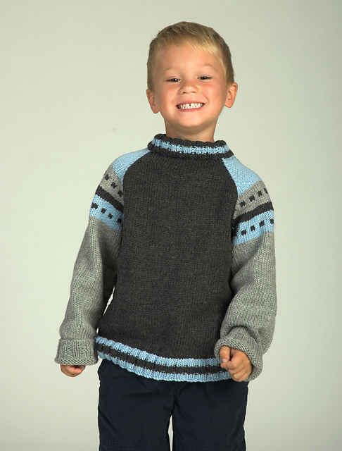 Boy's Striped Raglan Pullover