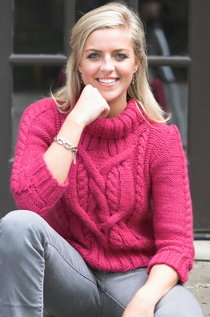 Woman's big cable pullover