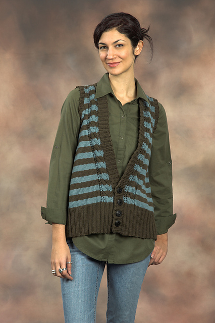 Lace panel vest