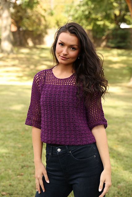 3357 Shell & Openwork Pullover
