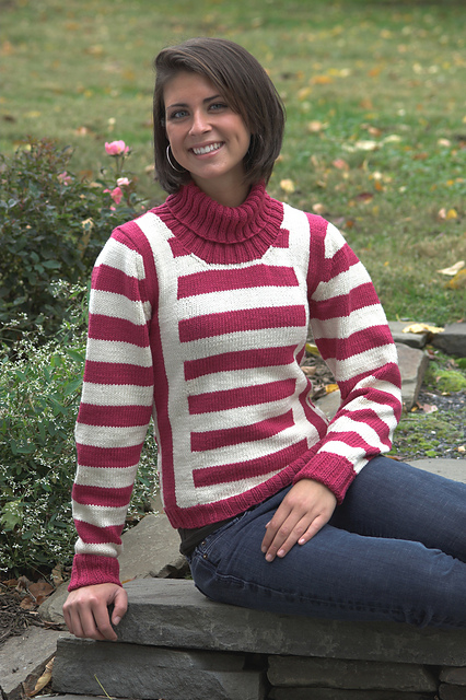 Ladies Striped Pullover