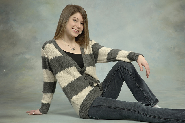 Woman's Striped Tunic Cardigan