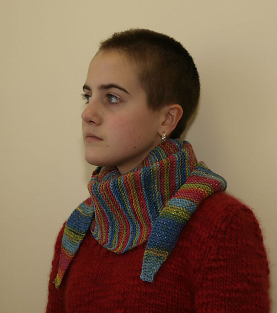 F372 Stiletto Side to Side Garter Stitch Scarf