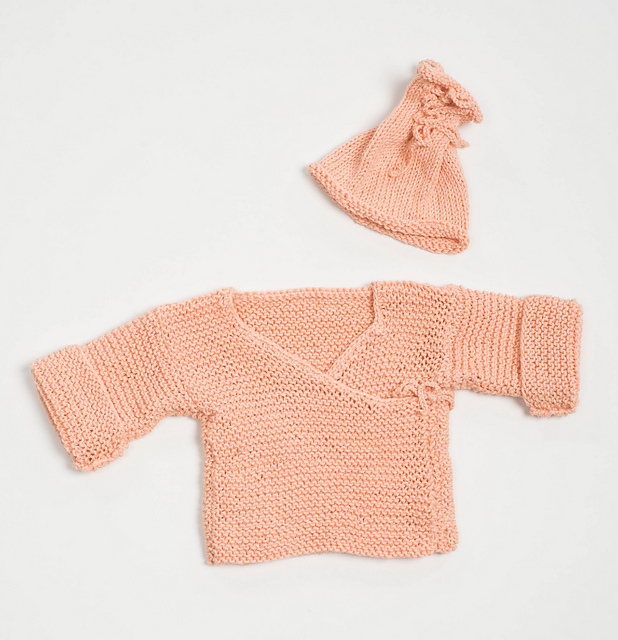 Garter St Wrap Baby Sweater