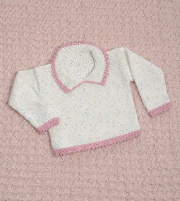 Picot Border Baby Pullover
