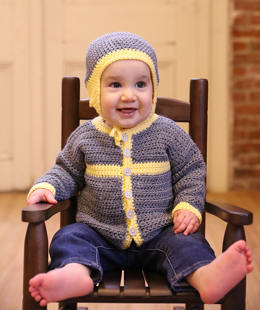 3381 Cottage Cardigan & Hat
