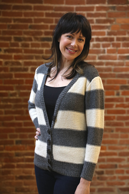 3440 Striped Tunic Cardigan