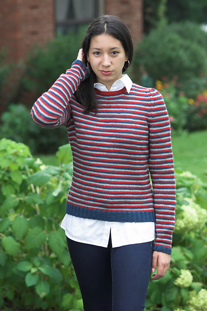 Ladies Striped Pullover