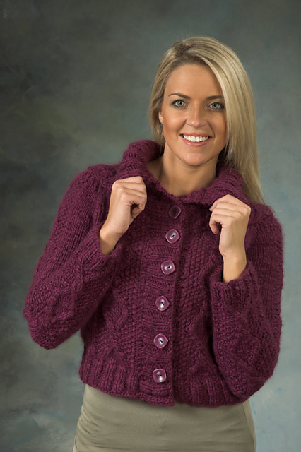 Woman’s Cabled Yoke Cardigan