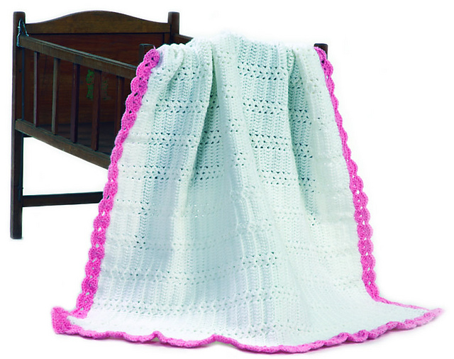 Crochet Baby Blanket w/ Shell Trim