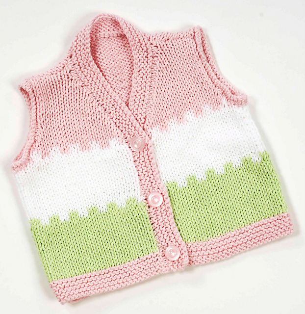 Ravelry 1266 3Color Child’s Vest pattern by JoAnne Turcotte