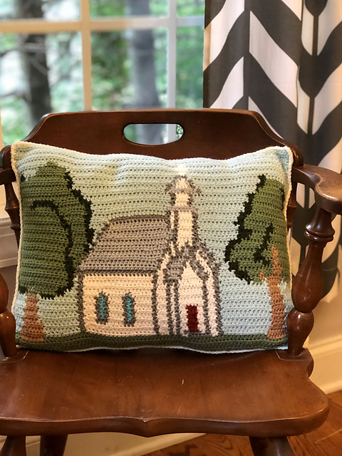 Little White Church Pillow