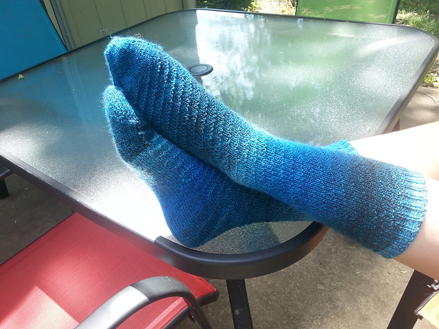 Purl Spiral Adult Fingering Short Row Heel Sock